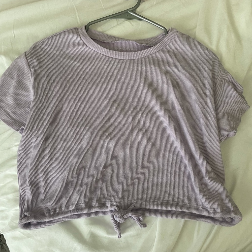 light purple cinch american eagle crop top